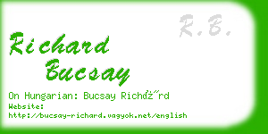 richard bucsay business card